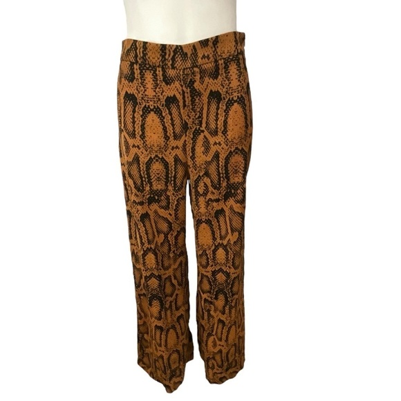 Zara Snake Print Wide Leg High Waisted Pant Bloggers Fave Nwot - Picture 4 of 15